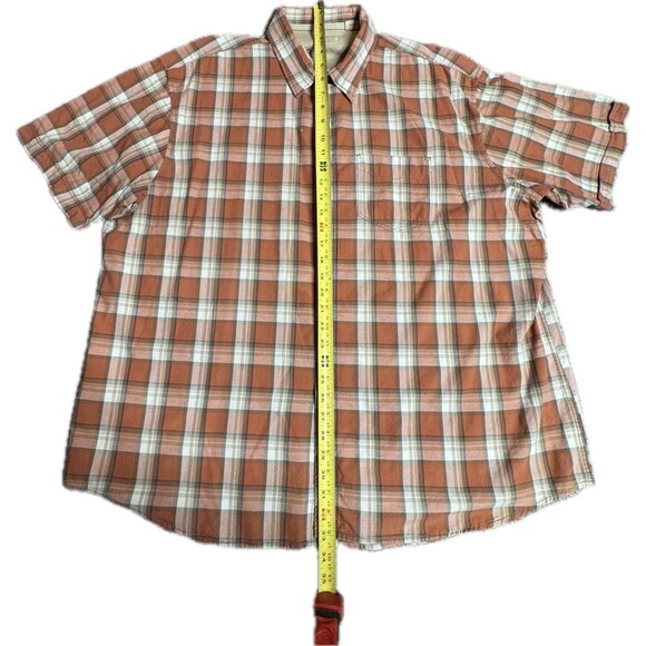 Arrow Blue Jean Co. Shirt Mens XXL Rust Plaid Short Sleeve Button Up Cotton - Picture 5 of 12